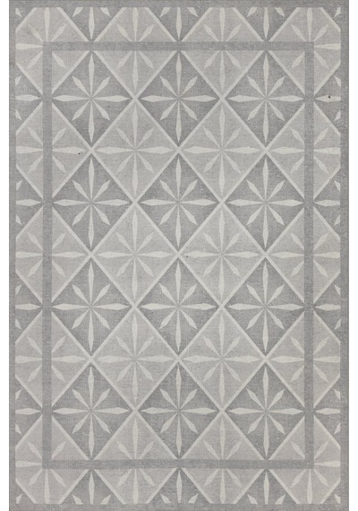 Artloop Nora Gri Geometrik Desenli Dokuma Tabanlı Modern Şönil Halı Al 502