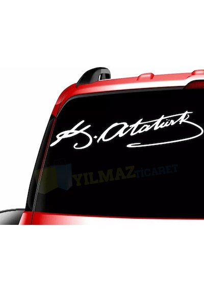 Kemal Atatürk Imza Oto Sticker Araba Etiket Araç Yapıştırma 2 Ad
