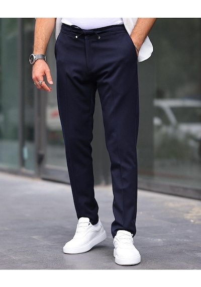 Slim Fit Likralı Jogger Pantolon Lacivert