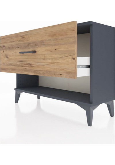 Arges Şifonyer Tek Çekmeceli 88x30x64 Antrasit-çam Antrasit