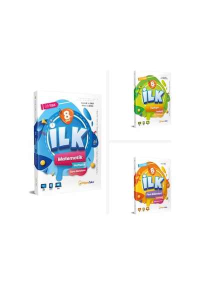 Hiper Zeka 8. Sınıf İlk Matematik + Fen + Türkçe Soru Bankası Set