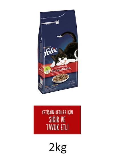 Purina Felix Tavuk ve Sığır Etli Yetişkin Kedi Maması 2 KG