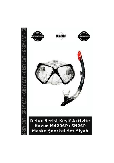 Delux Serisi Keşif Aktivite Havuz M4206p+sn26p Maske Şnorkel Set Siyah