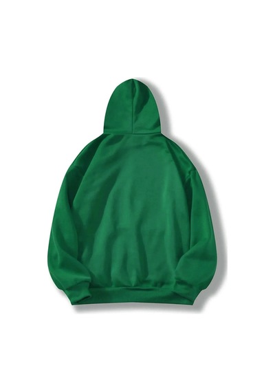 Vintage Baskılı Oversize Sweatshirt Yeşil