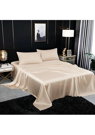 Metin Ev Premium 120 Tel Pamuk Saten Lastiksiz Çarşaf Seti 2 Y Bej