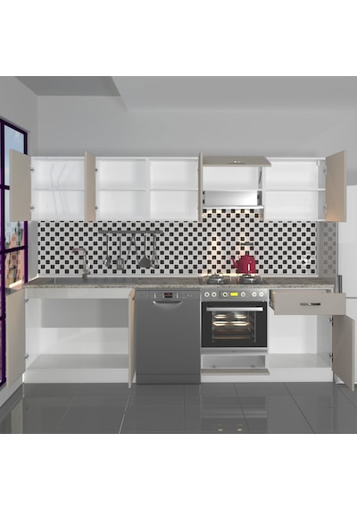 Decoraktiv Elite 280 Ankastre Fırın Modüllü Mdf Hazır Mutfak Dolabı - Tezgah Dahil - Kumtaşı Kum Beji Decoraktiv Elite 280 Ankastre Fırın Modüllü Mdf Hazır Mutfak Dolabı - Tezgah Dahil - Kumtaşı Kum Beji