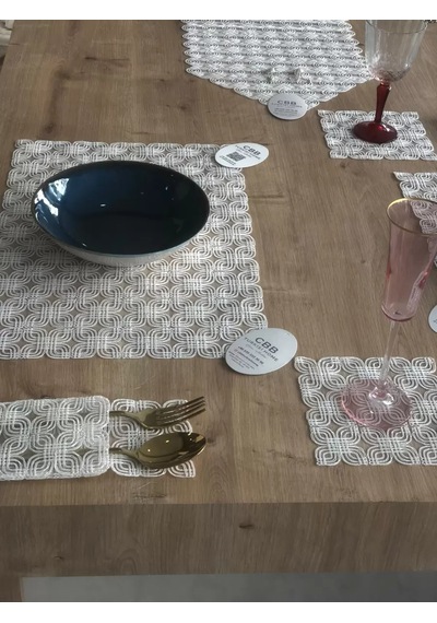 Bezos Sofra Takımı Orion Gardenya Keten Yemek Takımı 160x260 Masa Seti 26 Parça Runner Set Krem Bezos1