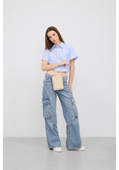 Shule Bags Vux Çapraz Çanta Bej Bej