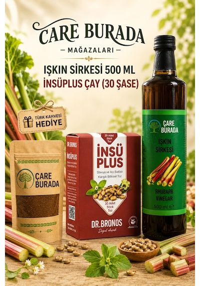 İnsü Direnci Seti İnsüplus Çay 30 Şase & Işgın Sirkesi 500 Ml Türk Kahvesi Hediye