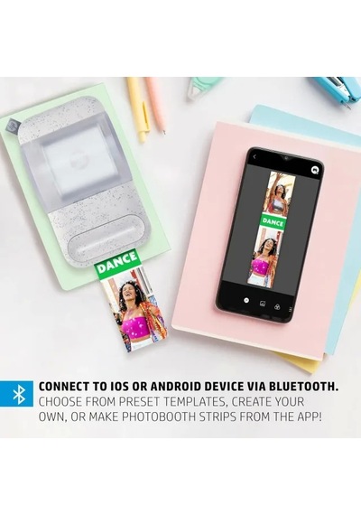 Hp Sprocket Panorama Instant Taşınabilir Renkli Etiket Ve Fotoğraf Yazıcısı Gri Printer Siyah