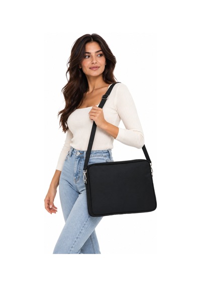 Mussen Kumaş Laptop & Evrak Çantası Omuz Askılı Eko 36x26x2 Siyah