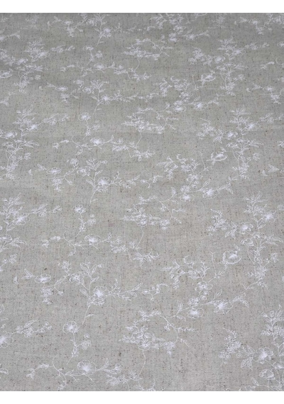 Krem Beyaz Çiçek Desenli Polyester Kumaş Çamaşır Makinesi Örtüsü Leke Tutmaz, Su Geçirmez Bej