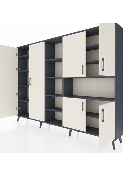 Arges Dolap 13 Raflı 6 Kapaklı 220x30x163 Antrasit-aytaşı/antrasit Aytası/antrasıt - Antrasıt Arges Dolap 13 Raflı 6 Kapaklı 220x30x163 Antrasit-aytaşı/antrasit Aytası/antrasıt - Antrasıt