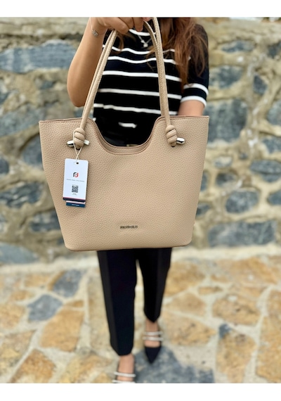 Just Polo Kadın Yeni Sezon Yumuşak Deri Lüks El Çantası Shopper Vizon 40159374