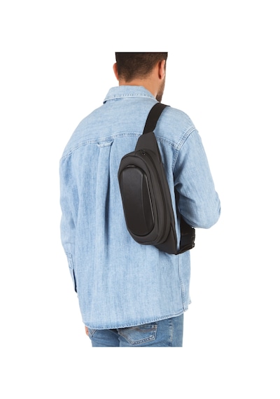 Newish Polo Erkek Deri Crossbody Çapraz Göğüs Omuz Ve Bel Çantası New335 Siyah