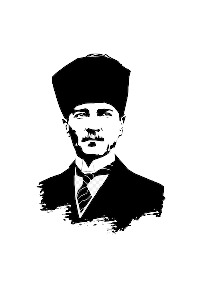 Mustafa Kemal Atatürk Oto Sticker Siyah 15 7 Cm