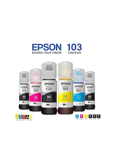 Epson 103 L3211 Multipack +2 Siyah Mürekkep Kartuş Seti.