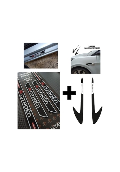 Citroen C3 Kapı Eşiği + Logolu Çamurluk Venti Set