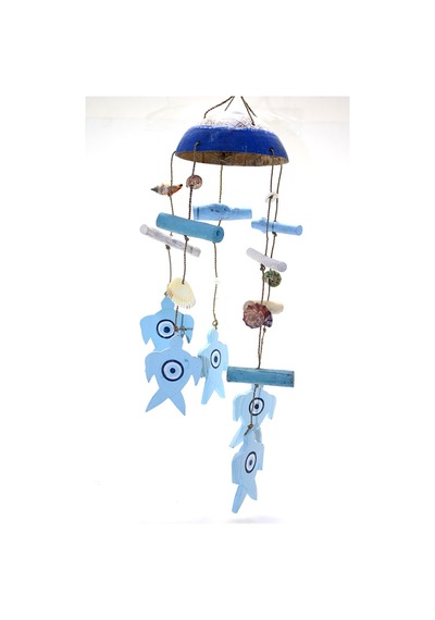 4 Adet Ahşap Rüzgar Çanı 50 Cm Boy, Asma Dekorasyon İçin Bahçe Balkon İç Mekan, Wind Chime Wooden Chime No:4 Sarı