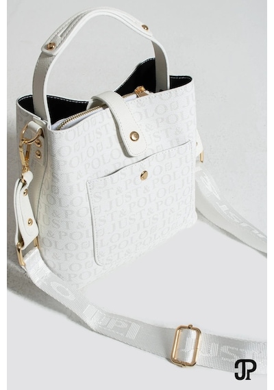 Just Polo Kadın Orta Boy Su Geçirmez Günlük Şık El Ve Omuz Çantası Ebat 23 X 18 Cm Shoulder Bag Beyaz