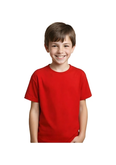 Fyk Kids Unisex 3 Lü Çocuk Düz Basic Kısa Kollu T-shirt Çok Renkli