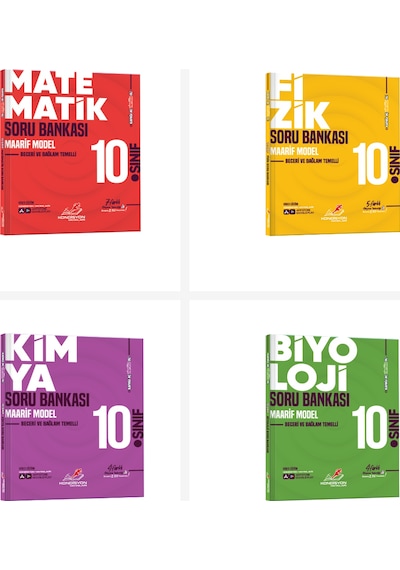 Kondisyon Virtüöz 10.sınıf Matematik+fizik+kimya+biyoloji Soru Bankası Maarif Model