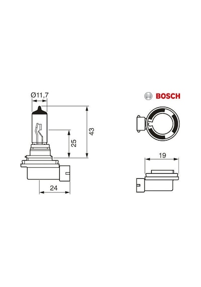 Bosch  12V H11 Ampul 55W Standart N11.68