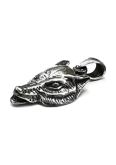 Omar Silver Unisex Kurt Kafası Kolye Ucu Oksitli Gümüş Oksitli Ko (513867931)