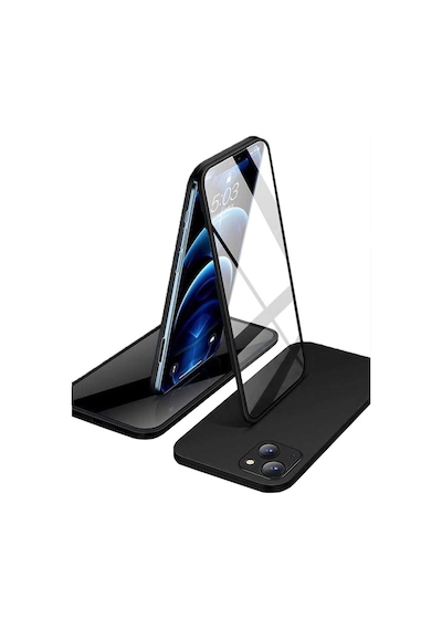 Apple iPhone Uyumlu 13 Mini 360 Derece Tam Kaplayan Cam Kapak Kılıf