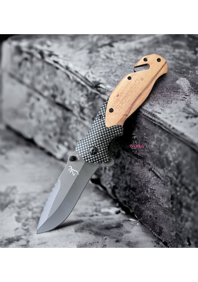 Taşkafa - Browning X 50 Kamp Çakı Krem - Siyah