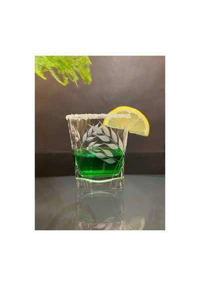 Carre 6'lı Yaprak Desen Su Bardağı Beyaz
