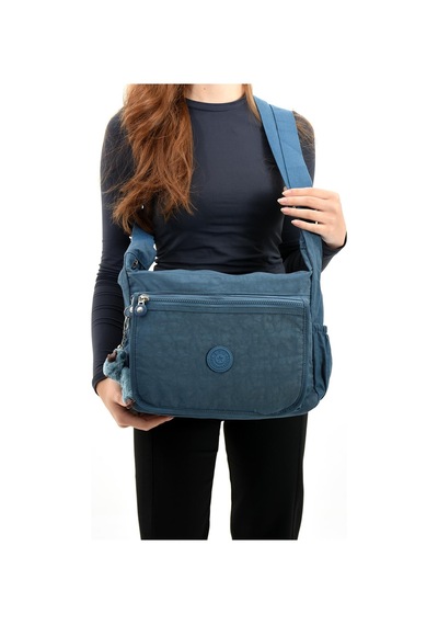 Çapraz Askılı Ultra Hafif Çok Cepli Bayan Omuz Çantası Mavi Model: 571-6b - Mavi