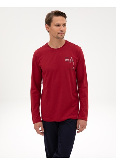 Pierre Cardin Erkek Bordo Pijama Takım 50322635-900 Bordo