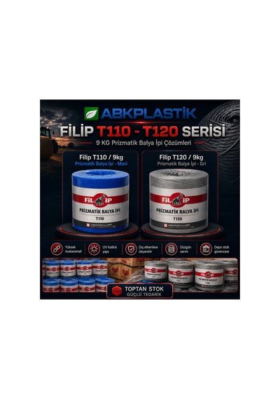 Abk-t110-9kg-mavı Filip T110 Prizmatik Büyük Balya İpi 9 Kg Mavi Abkplastik