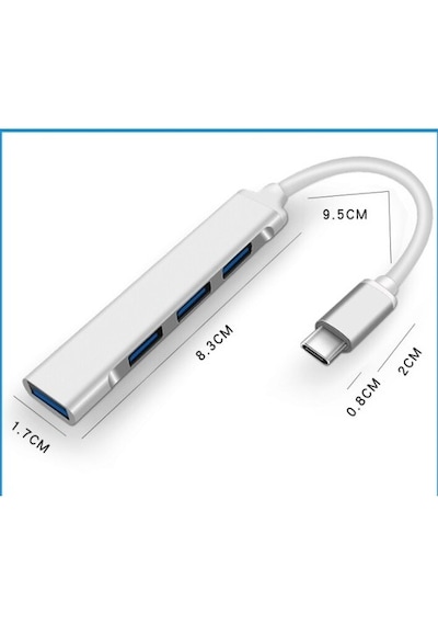 Apple Uyumlu MacBook Type-C To 4* Usb 3.0 Splitter 5 Gbps Çevirici Hub