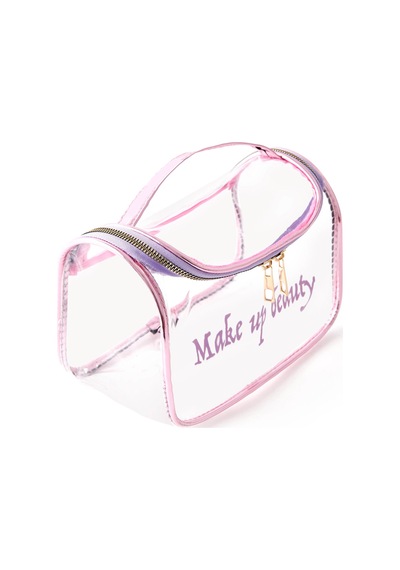 4nioo Make Up Desenli Kozmetik Çantası - Şeffaf - 22x12x12 Cm Çok Renkli