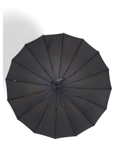 Baginn Protokol Baston Şemsiye 16 Fiber Telli Siyah Renk 115 Cm Çap Kapalı Boyut 95 Cm Kılıfsız Siyah