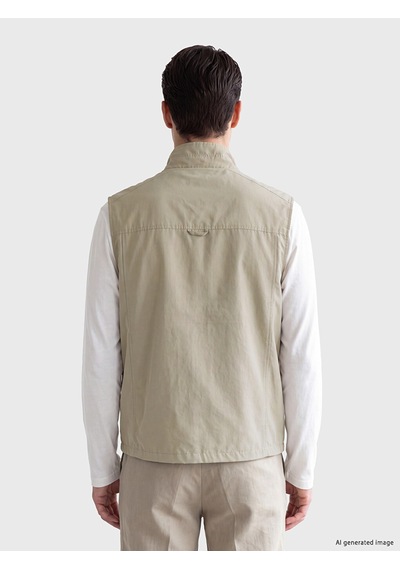 Lcwaıkıkı Classic Bej Regular Fit Dik Yaka Erkek Yelek