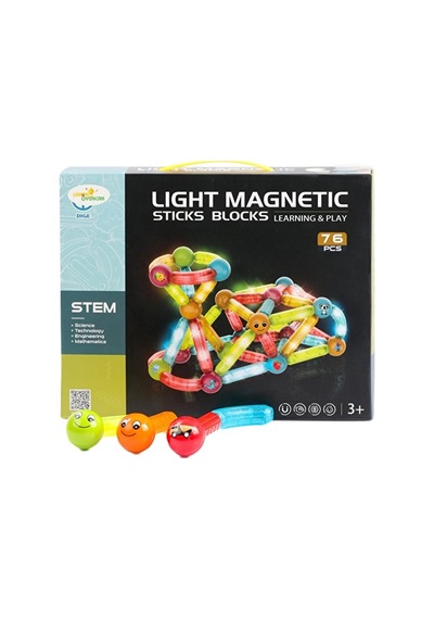 2 Adet Limon Oyuncak Manyetik Stick Blok 76 Parça