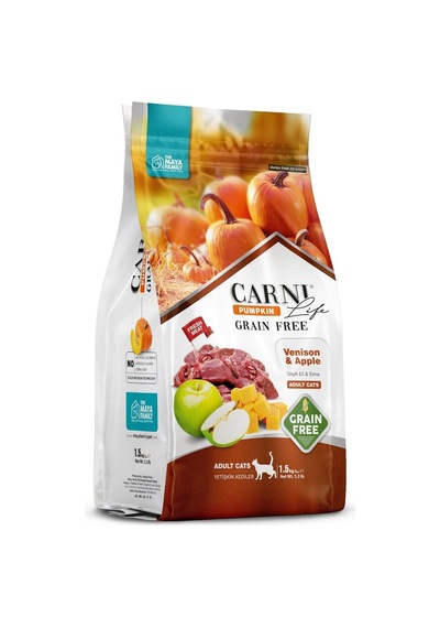 Carni Life Geyik Etli Ve Elmalı Tahılsız Yetişkin Kedi Maması 1500 G