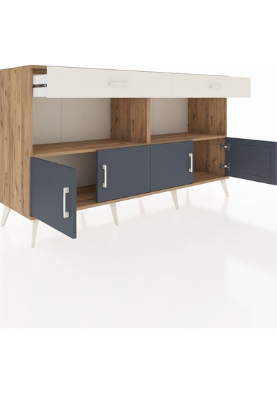 Hyperion Konsol 2 Raflı 2 Çekmeceli 4 Kapaklı 176x44x99 Çam-antra Çam-antrasit/aytaşı Hyperion Konsol 2 Raflı 2 Çekmeceli 4 Kapaklı 176x44x99 Çam-antra Çam-antrasit/aytaşı