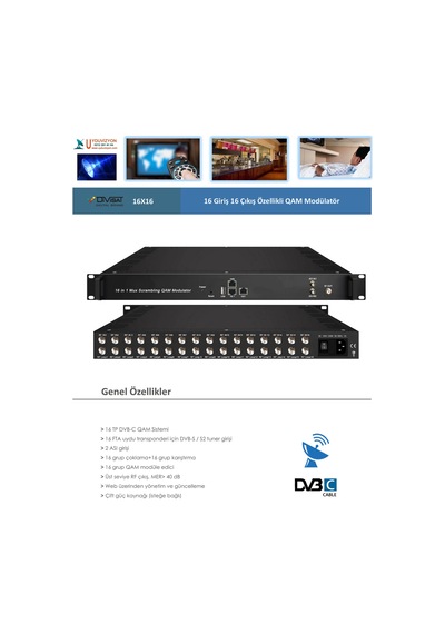 Divisat 16x16 Qam Modülatör -16 Frekans Giriş 16 Dvb-C Rf Çıkış