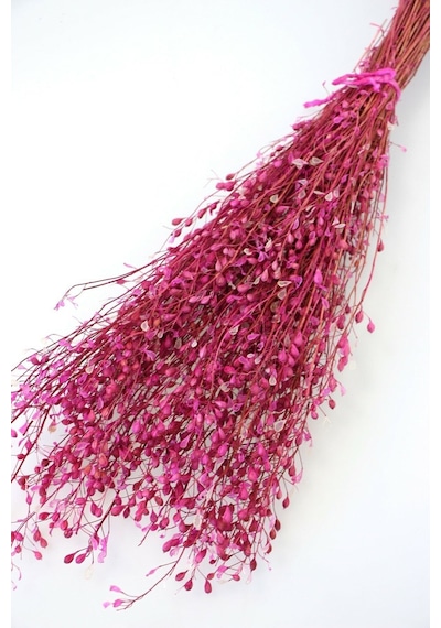 Yapay Çiçek Deposu Kuru Çiçek Tomurcuk Otu Demeti 45 Cm Pembe