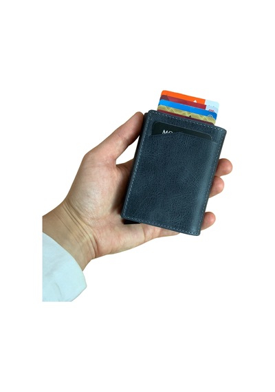 Modica Pescol - Hakiki Deri RFID Korumalı Mekanizmalı Kartlık/Cüzdan