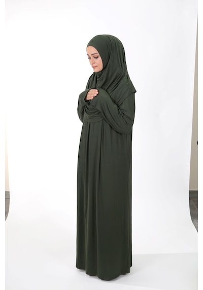 Zahranur Lady Namaz Elbisesi -haki Yeşili Haki