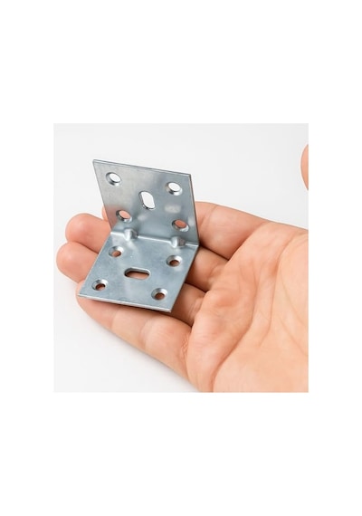 Metal L Demir 40x40x40 Mm 50 Adet Raf Dolap Mobilya Köşe Bağlantı Aparatı Duvar Sabitleme Seti