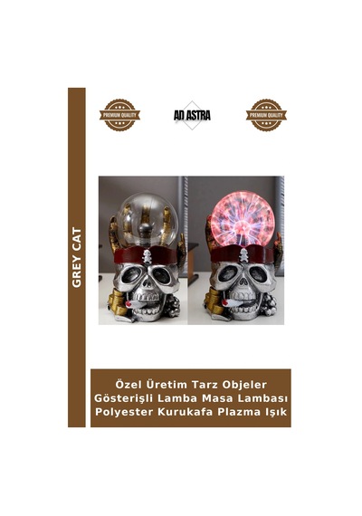 Özel Üretim Tarz Objeler Gösterişli Lamba Masa Lambası Polyester Kurukafa Plazma Işık Çok Renkli