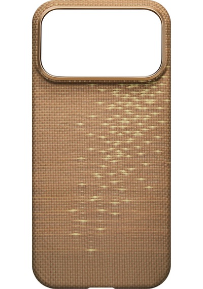 Apple Uyumlu iPhone 17 Pro  Kılıf M-safeli Aramid Fiber Pitaka Glints Of Gold Ultra Slim Serisi Kapak Gold Gold