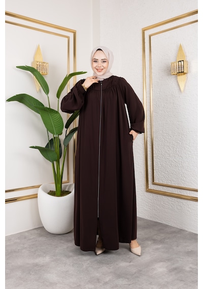 Nevayla Moda Ön Ve Arka Robalı Ferace - Acı Kahve / F0142 Acı Kahve Acı Kahverengi Nevayla Moda Ön Ve Arka Robalı Ferace - Acı Kahve / F0142 Acı Kahve Acı Kahverengi