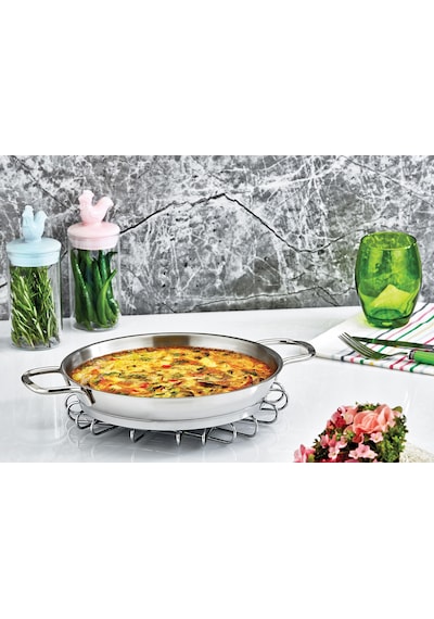 Safinox Paslanmaz Çelik İtalyan Omlet Sahan 24x3.5 Cm-1.4 Litre Inox